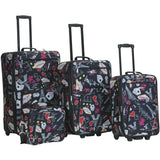 Rockland Luggage Vegas Printed 4 Piece Luggage Set