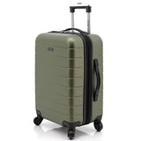 Wrangler Smart Luggage Set with Cup Holder and USB Port, Olive Green, 3 Piece