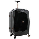 kensie Women's 3D Gemstone TSA Lock Hardside Spinner Luggage, Black, 20-Inch Carry-On