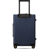 LEVEL8 Elegance Matte Carry-On Luggage, 20” Hardside Suitcase, Lightweight PC Matte Hardshell Spinner Trolley for Luggage, TSA Approved Cabin Luggage with 8 Spinner Wheels-Navy Blue, 20-Inch Carry-On
