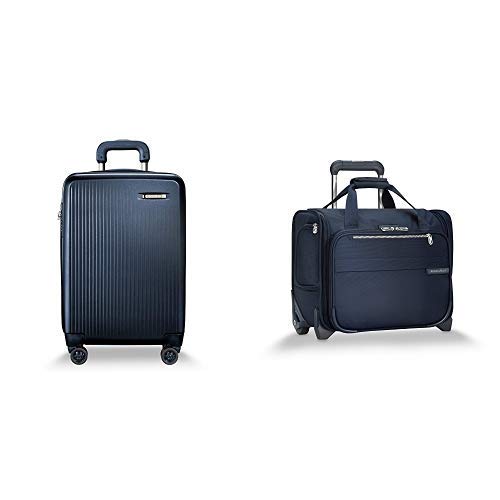 Briggs & Riley Sympatico Navy Domestic Carry-On Expandable Spinner and Baseline Navy Rolling Cabin Bag