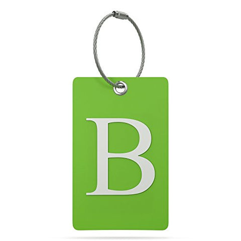 Luggage Tag Initial – Fully Bendable Tag W/ Stainless Steel Loop (Letter B)