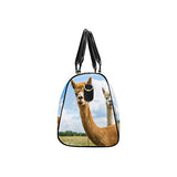 InterestPrint Travel Bag Duffel, Large Lightweight Weekender Overnight Bag Curios Brown and White Alpacas