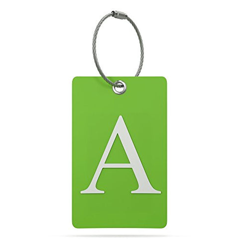 Luggage Tag Initial - Fully Bendable Tag w/Stainless Steel Loop (Letter A)
