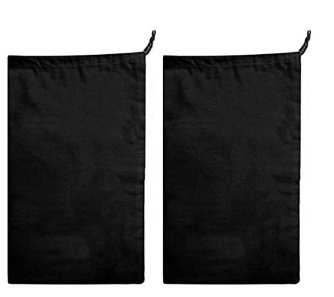 Earthwise Boot Storage Bag Shoe Cover 100% Cotton MADE IN THE USA in Black with Drawstring for storing and protecting boots (Pack of 2)