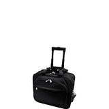 U.S. Traveler Rolling Laptop Briefcase with Laptop Sleeve - Black