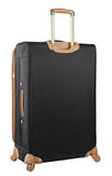 Steve Madden Luggage 3 Piece Softside Spinner Suitcase Set Collection (One Size, Harlo Black)