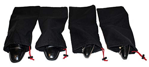 Earthwise Shoe Storage Bags 100% Cotton with Drawstring For Men and Women Perfect for Travel MADE IN THE USA 17" X 8" Machine Washable Black (Set of 4)