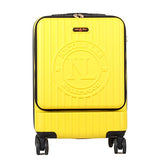Nicole Lee Women'S Carry Hard Shell Travel Luggage, Laptop Compartment Rolling Wheels, Yellow