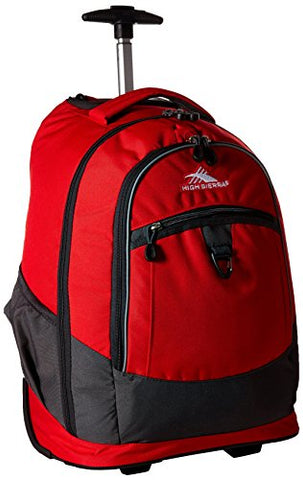 High Sierra Chaser Wheeled Laptop Backpack, Crimson/Mercury