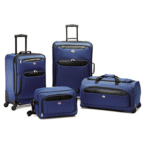 American Tourister Brookfield 4 Piece Set, Navy/Black, One Size