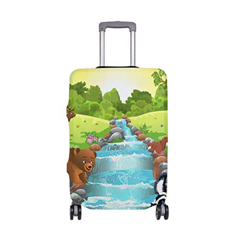 GIOVANIOR Cartoon Animals In The River Luggage Cover Suitcase Protector Carry On Covers