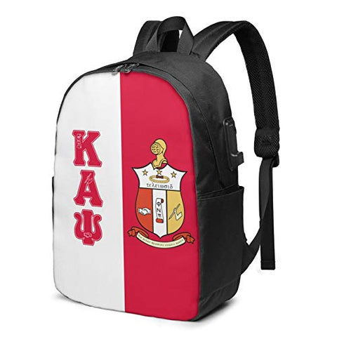 COCOCHILLA Ka-p_p_a 1911 KAP A_l-p-ha P_s-i Casual Travel Laptops Backpack with USB Charging Port College School Bag Gifts Men Women 15.6 Inch Bookbag Hiking Daypack