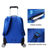 STATEGY 4 Wheels Trolley Backpack Executive Mobile Office Business Hand Cabin Luggage Laptop Rucksack Nylon Waterproof Bag for Women Traveling (Color : Blue, Size : 533521cm)