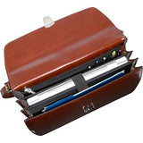 Jack Georges Elements Triple Gusset Flap Leather Briefcase W/open Back Pocket - Burgundy