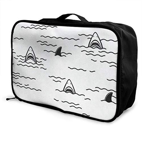 Travel Bags Cute Ocean Shark Mouth Portable Duffel Fabulous Trolley Handle Luggage Bag