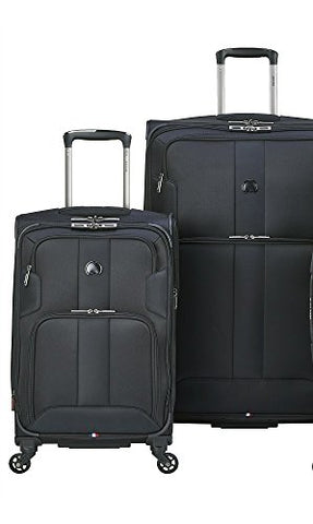 Delsey Luggage Sky Max 2 Piece Nested Luggage Set, Black