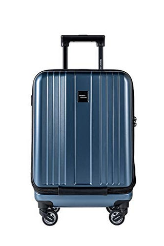 New Storm Carry-on Luggage - TSA Combination Lock - Spinner Goodyear Wheels – Carry-on Front Laptop Compartment - YKK Zipper - Integrated USB Charging Hub - Blue