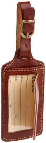 Floto Leather Luggage Tag,Vecchio Brown,One Size