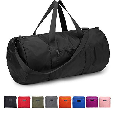 Vorspack Small Duffel Bag 20 Inches Foldable Gym Bag for Men Women Duffle Bag Lightweight with Inner Pocket for Travel Sports - Black