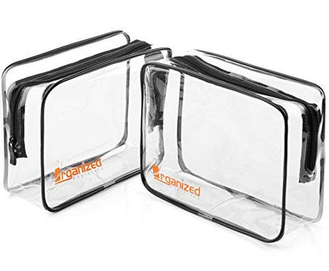 TSA Approved Toiletry Bag - Organized Explorers Clear Travel Toiletry Bag 2 pack - for Carry On