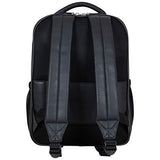 Kenneth Cole On Track Pack Vegan Leather 15.6” Laptop & Tablet Bookbag Anti-Theft RFID Backpack for School, Work, & Travel, Black, Laptop