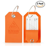 Holiday Deal! Travel Luggage Tags With Privacy Covers, Set Of 2-Easy Locking Steel Loops &