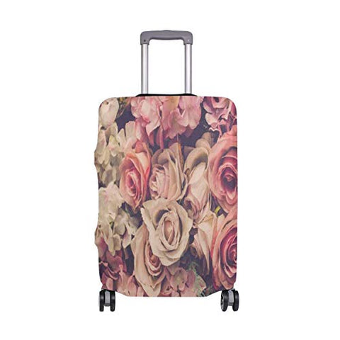 Suitcase Cover Pink Roses Retro Filter Luggage Cover Travel Case Bag Protector for Kid Girls