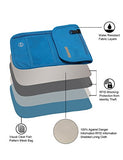Defway Neck Travel Wallet RFID Passport Holder Waterproof Stash Pouch Blue