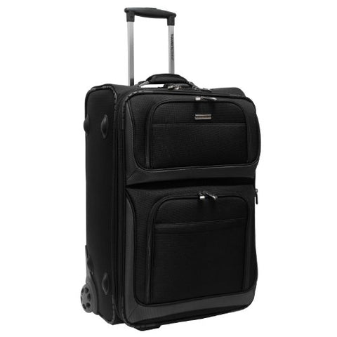Traveler’S Choice Conventional Ii Lightweight Expandable Rugged Rollaboard Rolling Luggage - Black