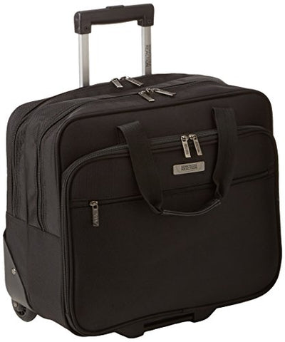 Kenneth Cole Reaction 1680d Polyester Dual Compartment 17" Wheeled Laptop Bag, Black