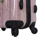 Mia Toro Italy Painted Hardside Spinner Luggage 3pc Set,Wood Humbird