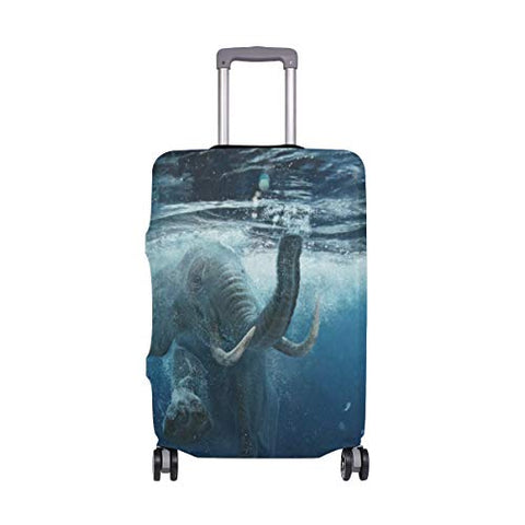 Suitcase Cover Swimming Elephant Luggage Cover Travel Case Bag Protector for Kid Girls