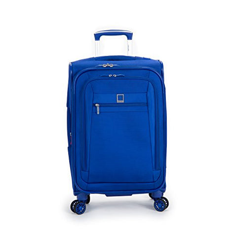 Delsey Luggage Helium Hyperlite Carry On Expandable Spinner Trolley (Blue)