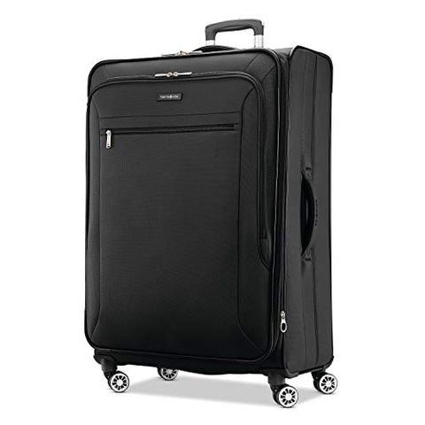 Samsonite Ascella X Softside Expandable Luggage with Spinner Wheels, Black, Checked-Large 29-Inch