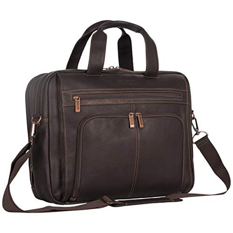 Kenneth Cole Reaction Colombian Leather Laptop Portfolio - EXCLUSIVE - Brown