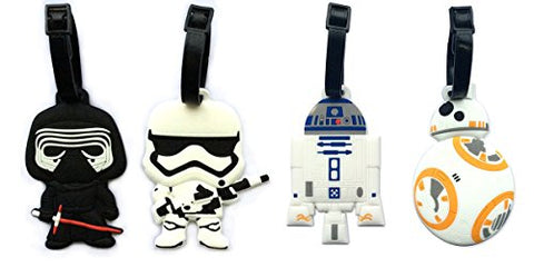 5" Inspired 4pcs Luggage Tags Charms kylo ren BB8 Stormtrooper R2D2