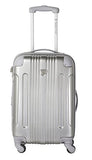 Travelers Club Polaris Hardside Metallic Spinner Luggage, Silver, Carry-On 20-Inch