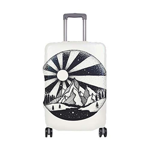 Spandex Luggage Cover for Travel Full Moon Nigh Suitcase Protective Bag Cover Fit 22x24 in Luggage