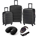Samsonite Omni Hardside Luggage Nested Spinner Set of 3 Black with Travel Kit