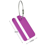 Aluminum Luggage Tags Holders, Luggage Baggage Identifier by LouisJoeYu(Purple-5)