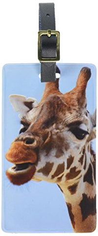 Graphics & More Funny African Giraffe Luggage Tags Suitcase Carry-On Id, White