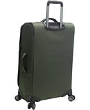 Pathfinder Presidential Designer Luggage Collection - Expandable 29 Inch Softside Bag - Durable Large Lightweight Checked Suitcase with 8-Rolling Spinner Wheels (Olive)