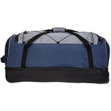 Travelers Club 36" ADVENTURE Double Packing Compartment Rolling Duffel, Navy with Gray Color Option