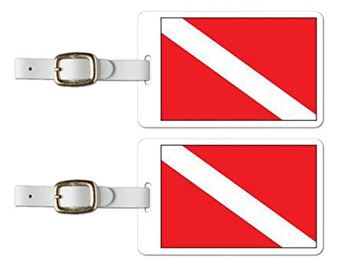 Tag Crazy Luggage Tags With A Brilliant High-Resolution Image Of A Scuba Diver Down Flag,