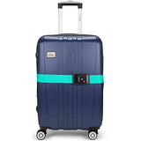 Miami CarryOn Adjustable Luggage Strap with a Built-in TSA Combination Lock (Light Blue)