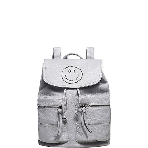 Vicenzo Leather Smile Backpack, Mirella, Grey