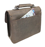 Vagabond Traveler 20" Super Large Full Grain Leather Briefcase Heavy 8Lb Lb08. Vintage Brown