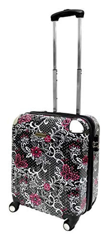 KARRIAGE-MATE Hardside Carryon Expandable Luggage with Spinner Wheels, TSA Lock (Paisley and Butterfly)