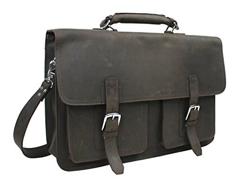 Vagabond Traveler 20" Super Extra Large Pro Leather Briefcase Laptop Bag. Heavy 7Lb Lb08.Db